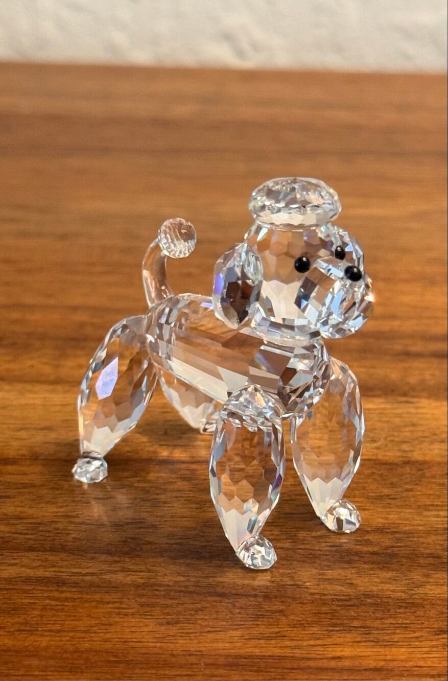Swarovski Standing Poodle Crystal Figurine 167571 Retired 1992–1997